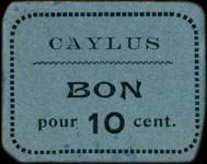 Bon de n�cessit� Caylus - Coins arrondis - carton bleu - 10 centimes - face