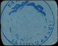 Bon de n�cessit� Caylus - Coins arrondis - carton bleu - 10 centimes - dos