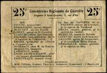 Bon Régional Unifié - Cerisy - 25 centimes - dos