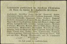 Bon de 1 franc - Série P - numéro 68654 du Syndicat d'émission des Bons de Caisse constitué le 11 mars 1916 - 51 communes - dos