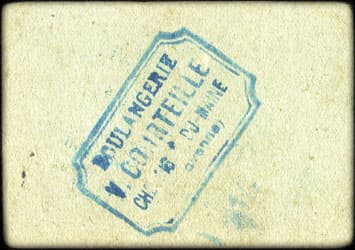 Bon pour 3 kilos - Boulangerie Courteille avec surcharge cachet Boulangerie-P�tisserie  Gabriel Mah�rault - Chevaign�-du-Maine (Mayenne - 53) - dos