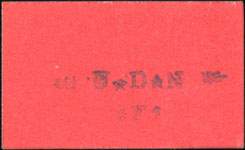 Bon de n�cessit� de 25 centimes - 20 Mars 1916 - Union des Commer�ants de Clairac (Lot-et-Garonne - 47) - dos