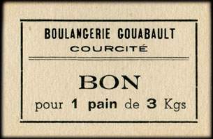 Bon pour 1 pain de 3 kgs - Boulangerie Gouabault - Courcité (Mayenne - 53) - face