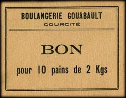 Bon pour 10 pains de 2 kgs - Boulangerie Gouabault - Courcit� (Mayenne - 53) - face