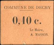 Bon de 10 centimes de la Commune de Dechy (Nord - 59) - face
