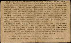 Bon de 25 centimes - 2�me s�rie - num�ro 103,967 de Douai et r�gion de Carvin - Emission Collective - dos