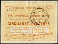 Bon de 50 centimes - s�rie A.3. de la Ville de Douai - Bons communaux, Emission de 1914 - face