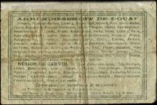 Bon de 1 franc - 1�re s�rie - num�ro 313,605 de Douai et r�gion de Carvin - Emission Collective - dos