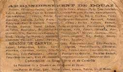Bon de 25 centimes - 2�me s�rie - num�ro 121,809 de Douai et r�gion de Carvin - Emission Collective - dos