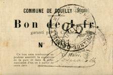 Bon de 1 franc - Commune de Douilly - 2 octobre 1915 - face