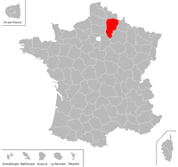 Emplacement du département de l'Aisne (02) en petit format
