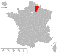 Emplacement du d�partement de l'Aisne (02) en petit format