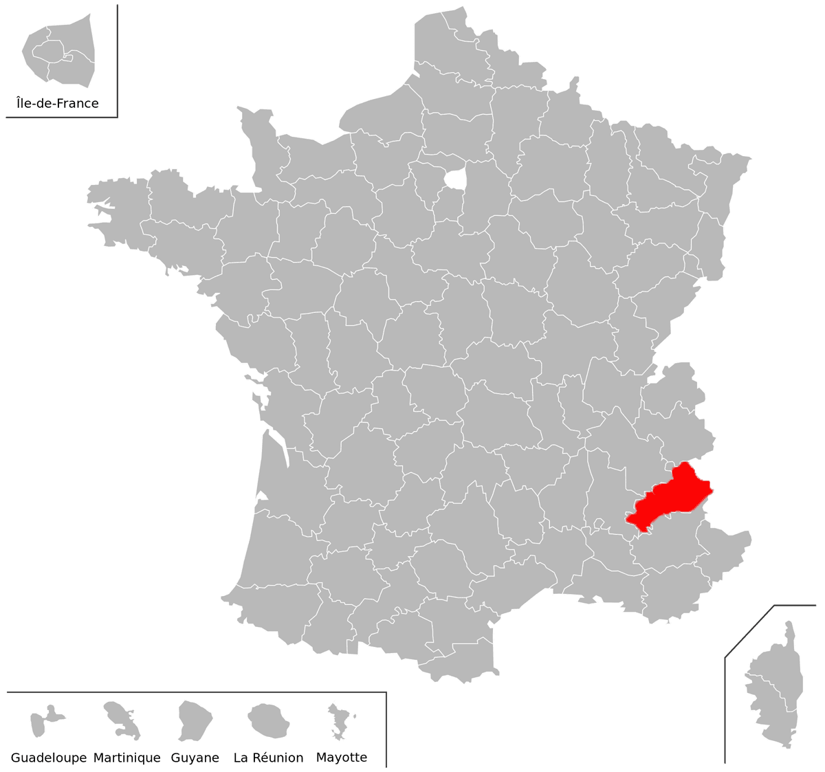 Emplacement du département des Hautes-Alpes (05) en grand format
