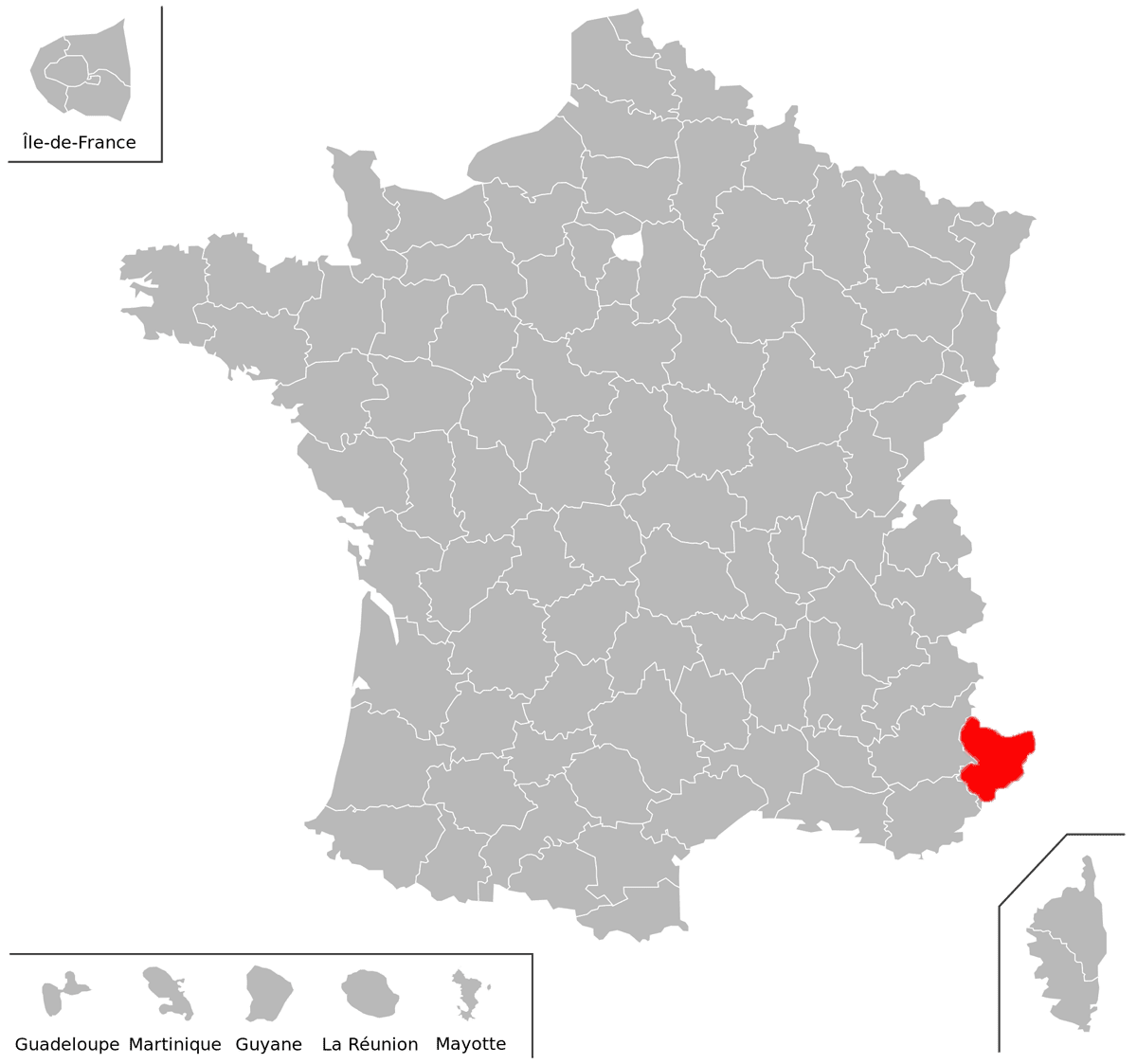 Emplacement du département des Alpes-Maritimes (06) en grand format