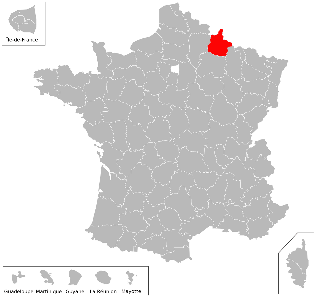 Emplacement du département des Ardennes (08) en grand format