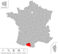 Emplacement du département de l'Ariège (09) en petit format