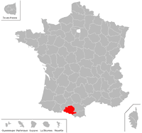 Emplacement du d�partement de l'Ari�ge (09) en petit format