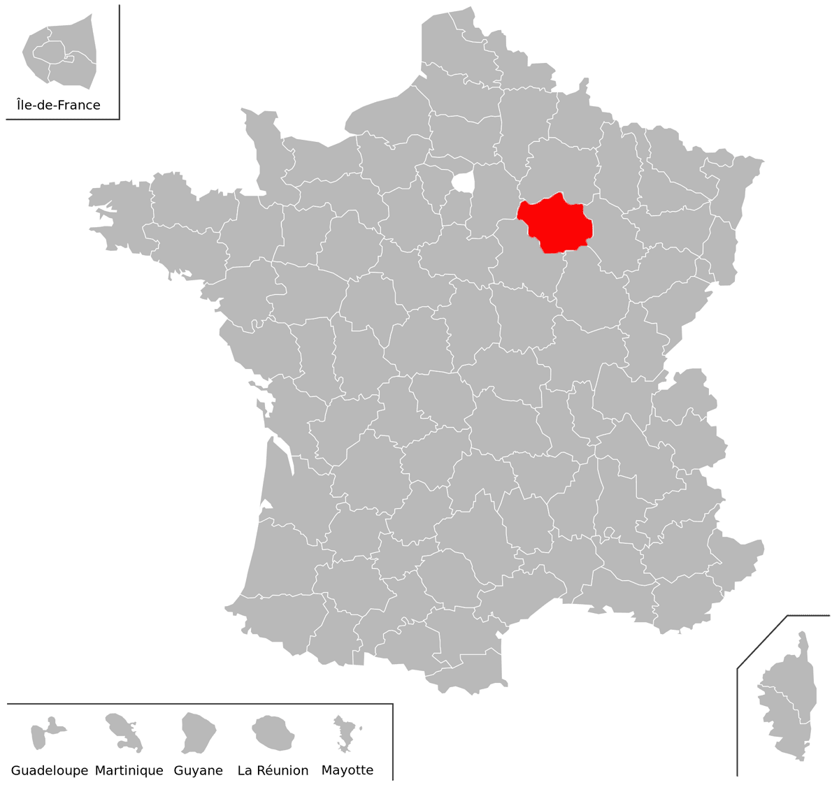 Emplacement du d�partement de l'Aube (10) en grand format