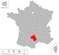 Emplacement du département de l'Aveyron (12) en petit format