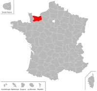 Emplacement du département du Calvados (14) en petit format
