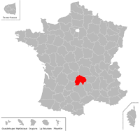 Emplacement du département du Cantal (15) en petit format