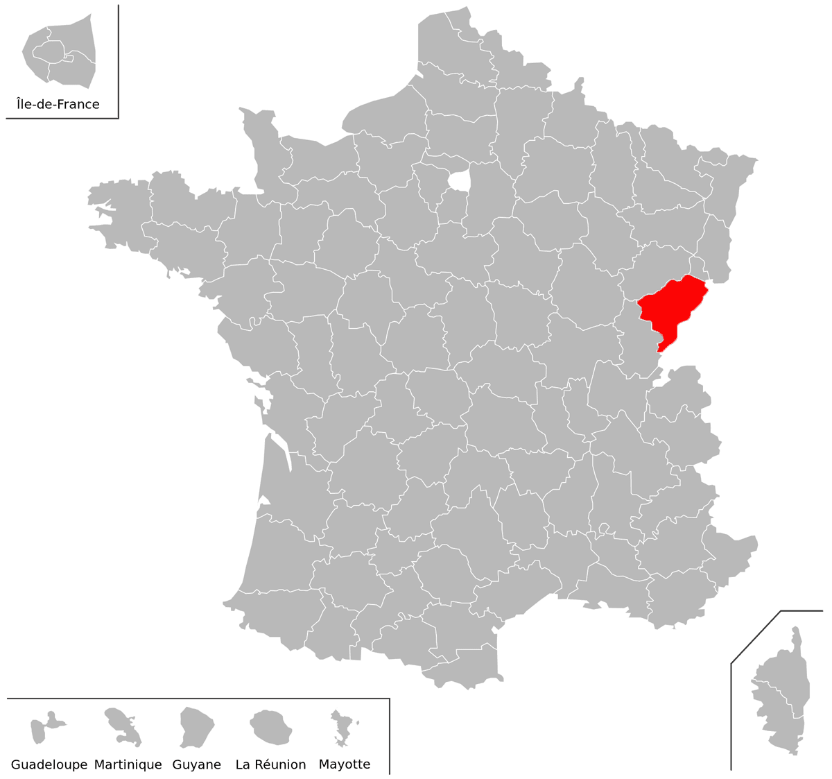 Emplacement du d�partement du Doubs (25) en grand format