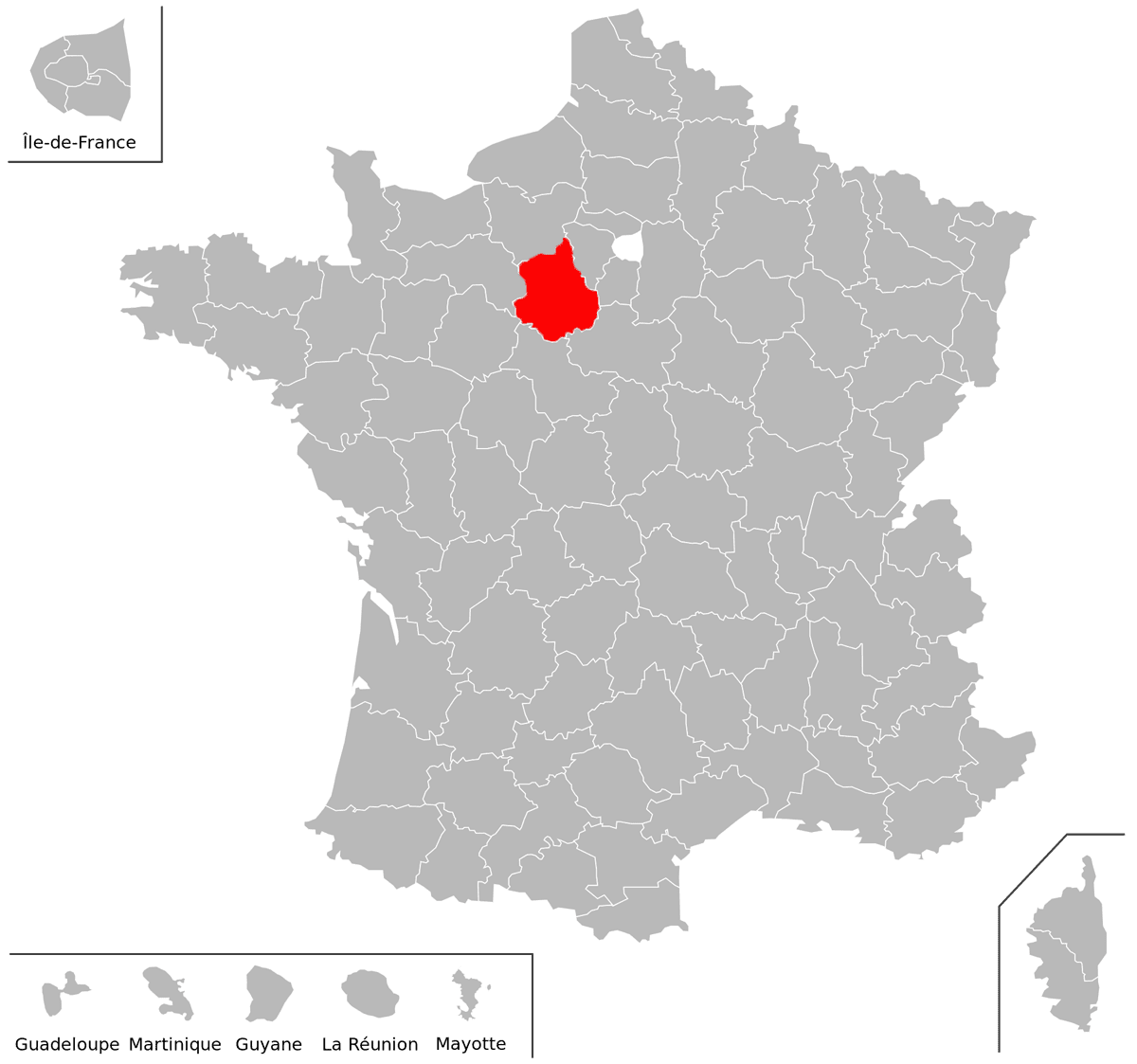Emplacement du département d'Eure-et-Loir (28) en grand format