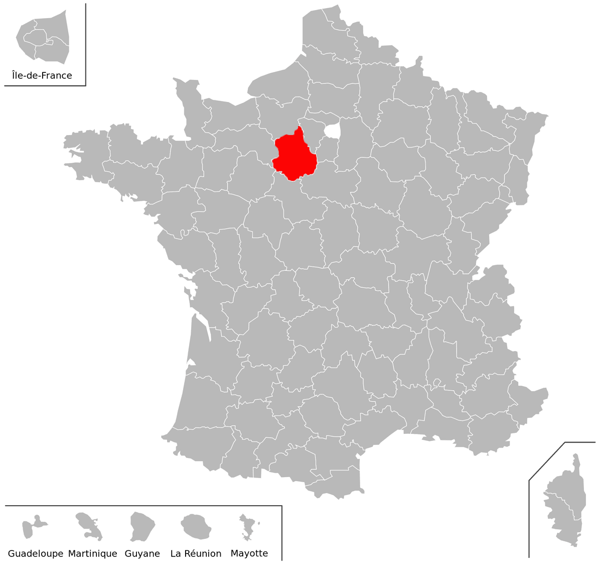 Emplacement du d�partement d'Eure-et-Loir (28) en grand format