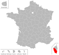 Emplacement du d�partement de Corse du Sud (2A) en petit format