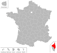 Emplacement du d�partement de Haute-Corse (2B) en petit format