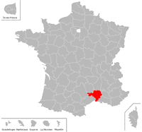 Emplacement du d�partement du Gard (30) en petit format