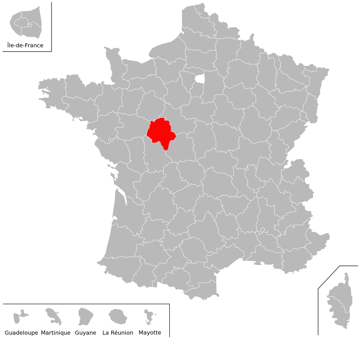 Emplacement du département d'Indre-et-Loire (37) en grand format