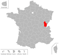 Emplacement du département du Jura (39) en petit format