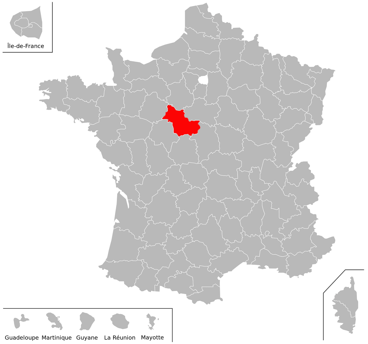 Emplacement du département du Loir-et-Cher (41) en grand format