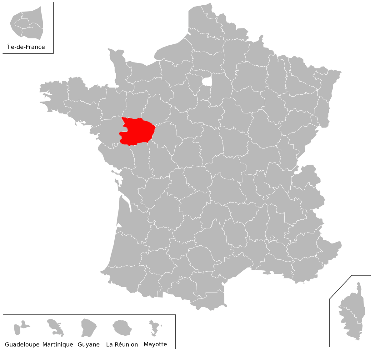 Emplacement du département du Maine-et-Loire (49) en grand format
