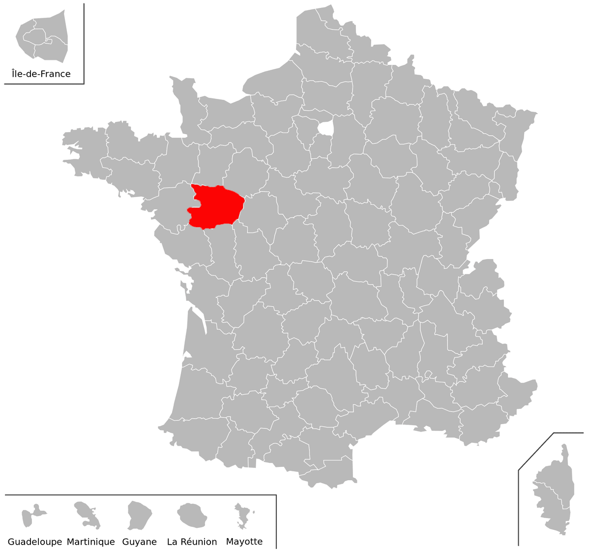Emplacement du d�partement du Maine-et-Loire (49) en grand format