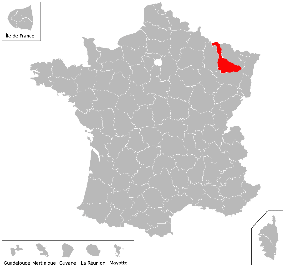 Emplacement du département de Meurthe-et-Moselle (54) en grand format