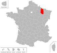 Emplacement du département de la Meuse (55) en petit format
