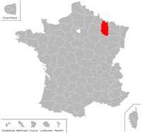 Emplacement du d�partement de la Meuse (55) en petit format