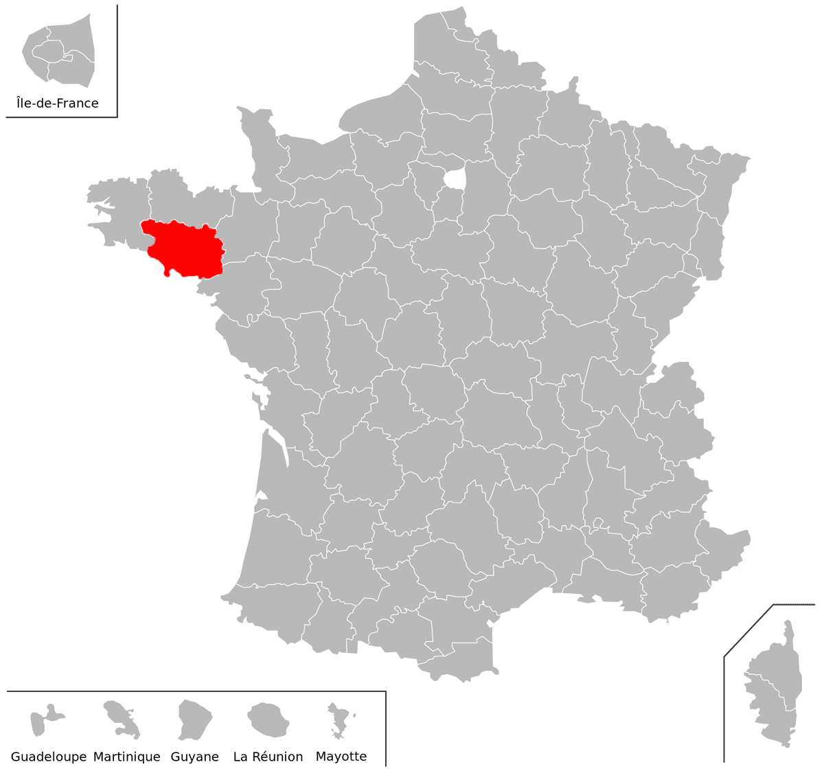Emplacement du département du Morbihan (56) en grand format