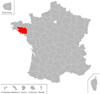 Emplacement du département du Morbihan (56) en petit format