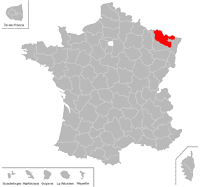 Emplacement du département de la Moselle (57) en petit format