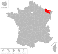 Emplacement du d�partement de la Moselle (57) en petit format