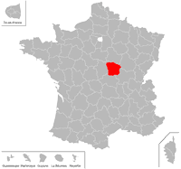 Emplacement du département de la Nièvre (58) en petit format
