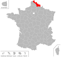 Emplacement du d�partement du Nord (59) en petit format