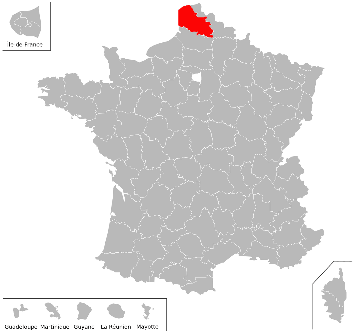 Emplacement du d�partement du Pas-de-Calais (62) en grand format