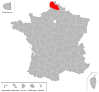 Emplacement du d�partement du Pas-de-Calais (62) en petit format