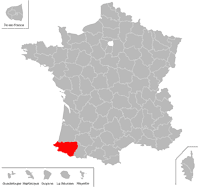 Emplacement du département des Pyrénées-Atlantiques (64) en petit format