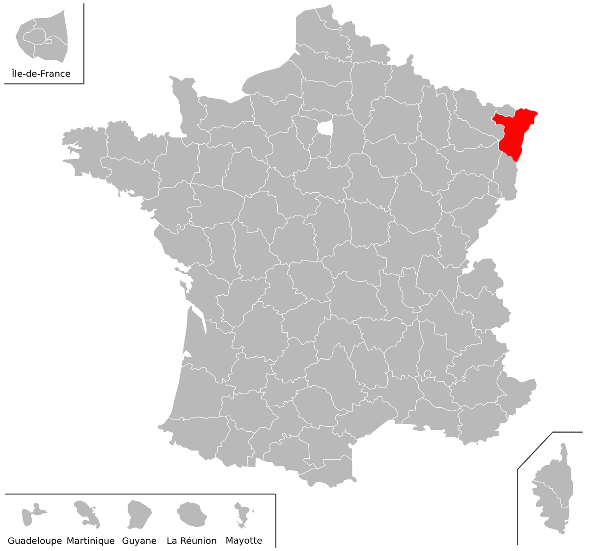 Emplacement du département du Bas-Rhin (67) en grand format