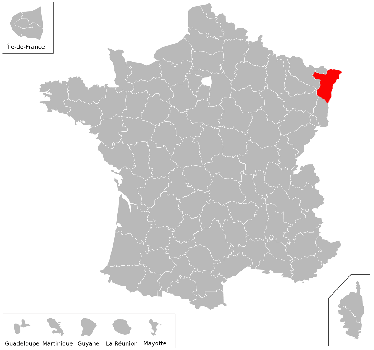 Emplacement du d�partement du Bas-Rhin (67) en grand format